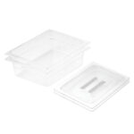 150mm Clear Gastronorm GN Pan 1/2 Food Tray Storage Bundle of 2 with Lid