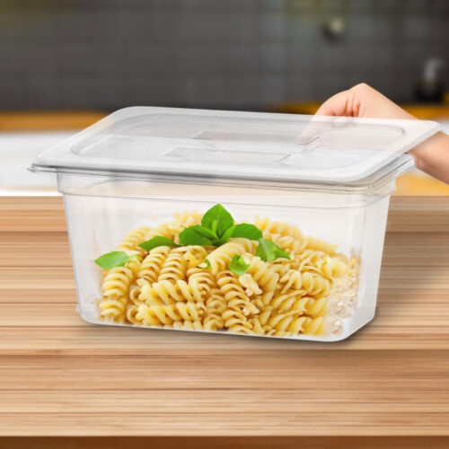 150mm Clear Gastronorm GN Pan 1/3 Food Tray Storage Bundle of 2 with Lid - Image 4
