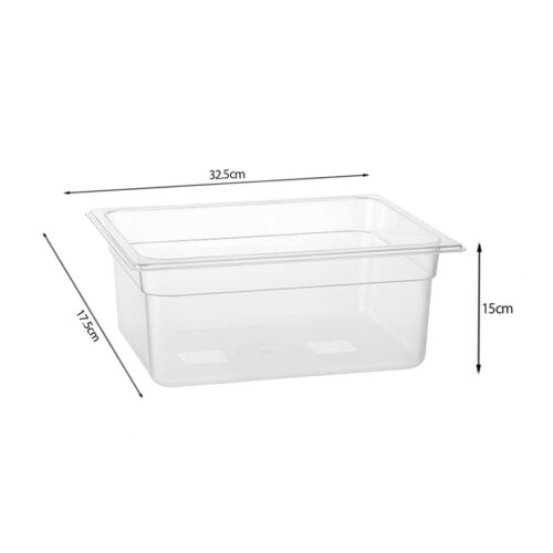 150mm Clear Gastronorm GN Pan 1/3 Food Tray Storage Bundle of 2 with Lid - Image 5