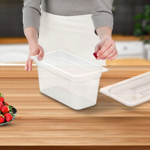 150mm Clear Gastronorm GN Pan 1/3 Food Tray Storage Bundle of 2 with Lid - Image 6