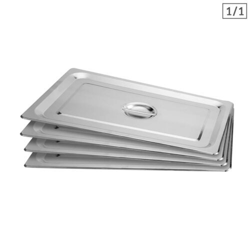 4x Gastronorm GN Pan Lid Full Size 1/1 Stainless Steel Tray Top Cover