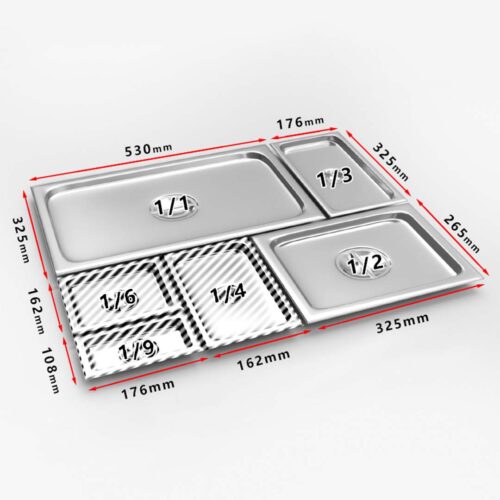 4x Gastronorm GN Pan Lid Full Size 1/3 Stainless Steel Tray Top Cover - Image 6