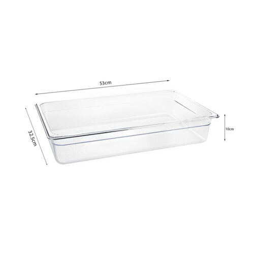 100mm Clear Gastronorm GN Pan 1/1 Food Tray Storage Bundle of 2 - Image 5