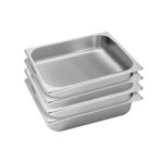 4x Gastronorm GN Pan Full Size 1/2 GN Pan 6.5cm Deep Stainless Steel Tray