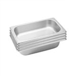 4x Gastronorm GN Pan Full Size 1/3 GN Pan 6.5 cm Deep Stainless Steel Tray