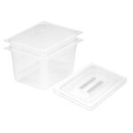 200mm Clear Gastronorm GN Pan 1/2 Food Tray Storage Bundle of 2 with Lid