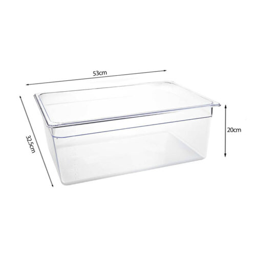 200mm Clear Gastronorm GN Pan 1/1 Food Tray Storage Bundle of 2 - Image 5