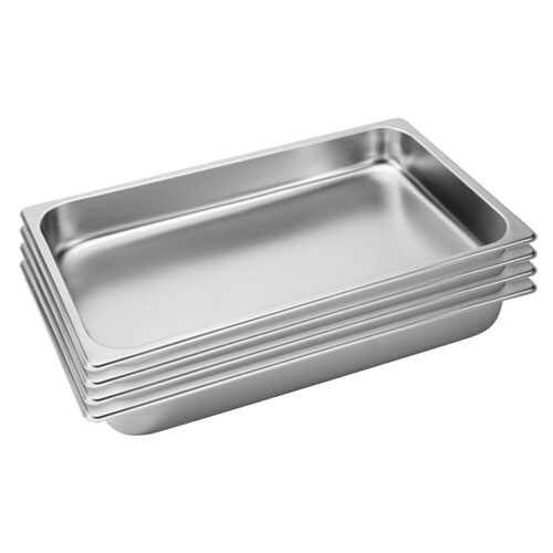 4x Gastronorm GN Pan Full Size 1/1 GN Pan 6.5cm Deep Stainless Steel Tray