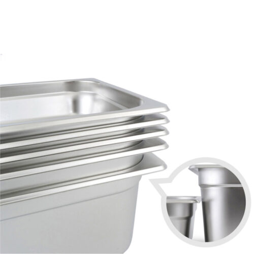 4x Gastronorm GN Pan Full Size 1/1 GN Pan 6.5cm Deep Stainless Steel Tray - Image 4