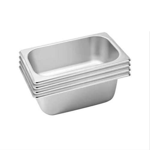 4x Gastronorm GN Pan Full Size 1/3 GN Pan 10cm Deep Stainless Steel Tray