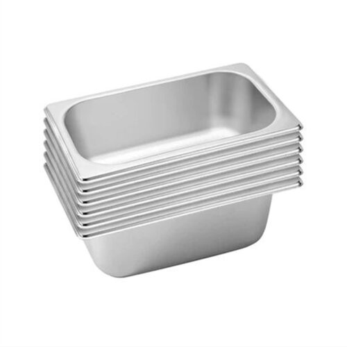 6X Gastronorm GN Pan Full Size 1/3 GN Pan 6.5 cm Deep Stainless Steel Tray
