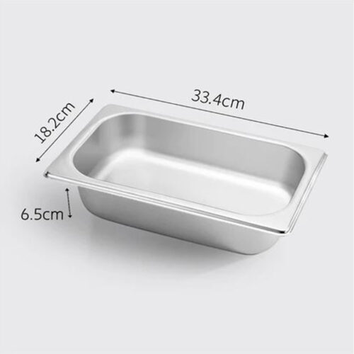 6X Gastronorm GN Pan Full Size 1/3 GN Pan 6.5 cm Deep Stainless Steel Tray - Image 2