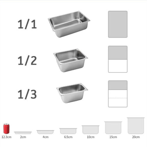 6X Gastronorm GN Pan Full Size 1/3 GN Pan 6.5 cm Deep Stainless Steel Tray - Image 4