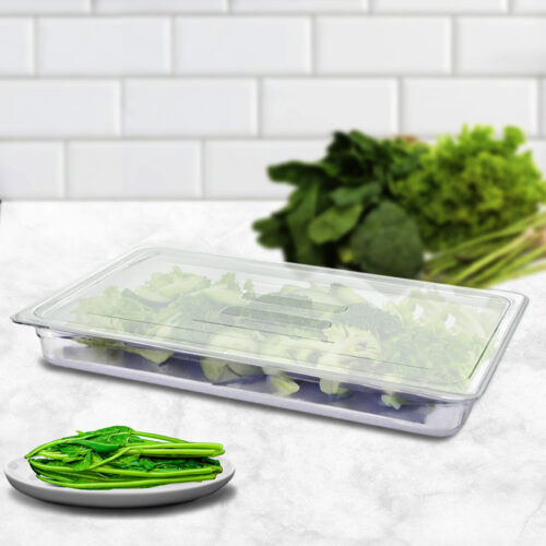 65mm Clear Gastronorm GN Pan 1/1 Food Tray Storage Bundle of 2 with Lid - Image 2
