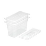 200mm Clear Gastronorm GN Pan 1/3 Food Tray Storage Bundle of 2 with Lid