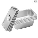 4x Gastronorm GN Pan Full Size 1/3 GN Pan 10cm Deep Stainless Steel Tray with Lid