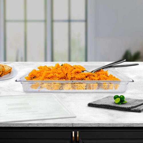 100mm Clear Gastronorm GN Pan 1/1 Food Tray Storage Bundle of 2 with Lid - Image 4