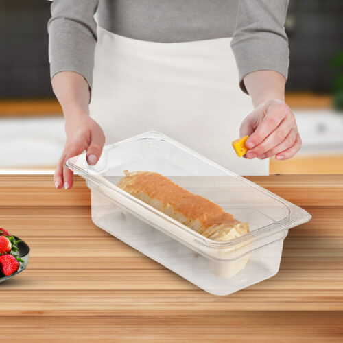 100mm Clear Gastronorm GN Pan 1/3 Food Tray Storage Bundle of 4 - Image 6