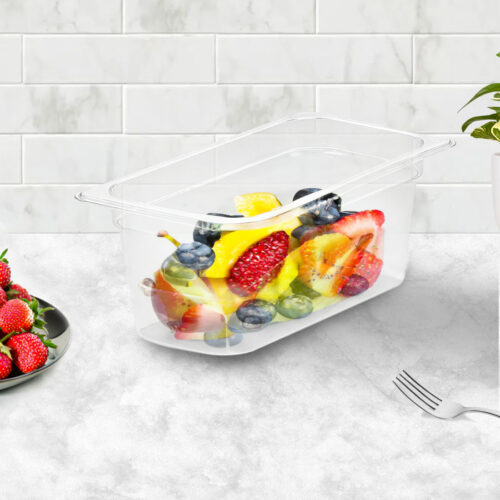 150mm Clear Gastronorm GN Pan 1/3 Food Tray Storage Bundle of 4 - Image 2