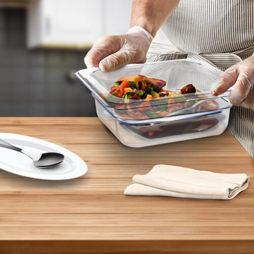 65mm Clear Gastronorm GN Pan 1/6 Food Tray Storage Bundle of 4 - Image 4