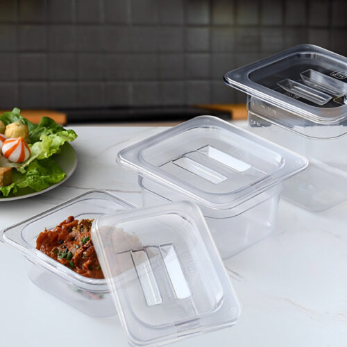 150mm Clear Gastronorm GN Pan 1/6 Food Tray Storage Bundle of 4 with Lid - Image 6