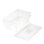 150mm Clear Gastronorm GN Pan 1/1 Food Tray Storage Bundle of 2 with Lid