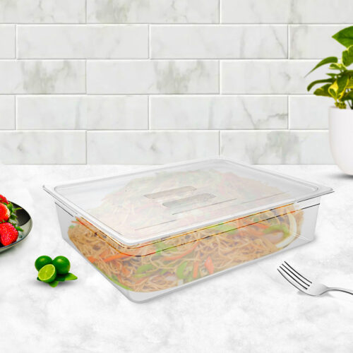 150mm Clear Gastronorm GN Pan 1/1 Food Tray Storage Bundle of 2 with Lid - Image 2