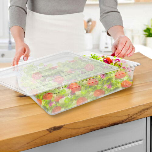 150mm Clear Gastronorm GN Pan 1/1 Food Tray Storage Bundle of 2 with Lid - Image 4