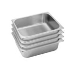 4x Gastronorm GN Pan Full Size 1/2 GN Pan 10cm Deep Stainless Steel Tray