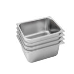4x Gastronorm GN Pan Full Size 1/2 GN Pan 15cm Deep Stainless Steel Tray