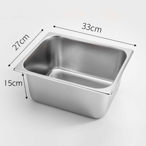 4x Gastronorm GN Pan Full Size 1/2 GN Pan 15cm Deep Stainless Steel Tray - Image 2