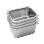 4x Gastronorm GN Pan Full Size 1/2 GN Pan 20cm Deep Stainless Steel Tray