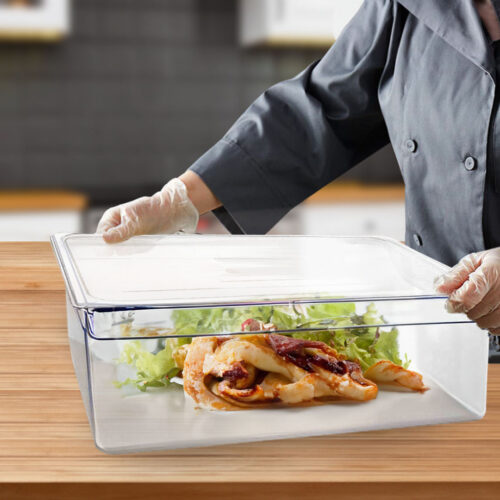 200mm Clear Gastronorm GN Pan 1/1 Food Tray Storage Bundle of 2 with Lid - Image 6