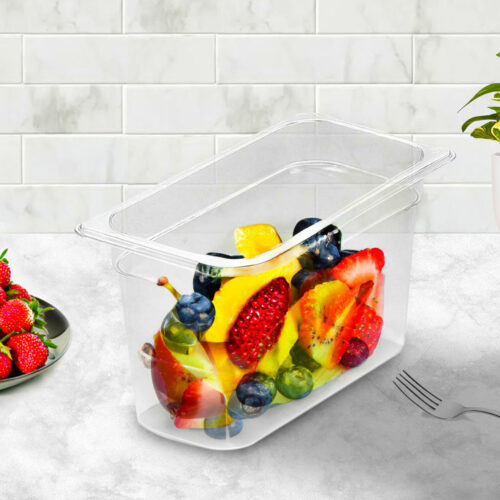 200mm Clear Gastronorm GN Pan 1/3 Food Tray Storage Bundle of 4 - Image 2