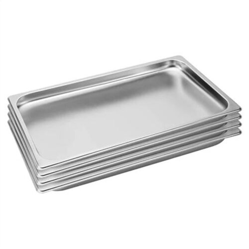4x Gastronorm GN Pan Full Size 1/1 GN Pan 2cm Deep Stainless Steel Tray