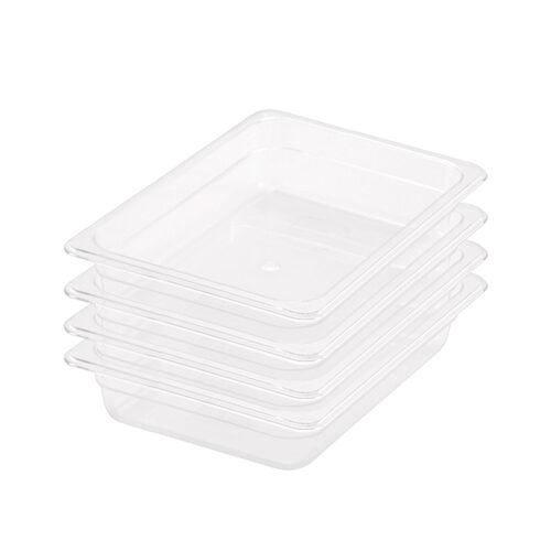65mm Clear Gastronorm GN Pan 1/2 Food Tray Storage Bundle of 4
