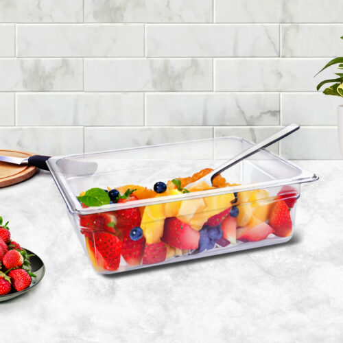 100mm Clear Gastronorm GN Pan 1/2 Food Tray Storage Bundle of 4 - Image 2