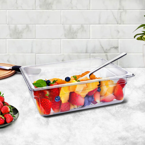150mm Clear Gastronorm GN Pan 1/2 Food Tray Storage Bundle of 4 - Image 2