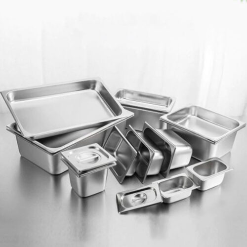 6X Gastronorm GN Pan Full Size 1/3 GN Pan 10cm Deep Stainless Steel Tray - Image 8