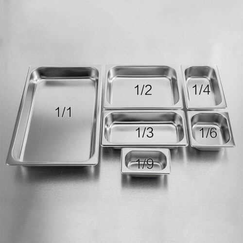 4x Gastronorm GN Pan Full Size 1/1 GN Pan 6.5cm Deep Stainless Steel Tray with Lid - Image 10