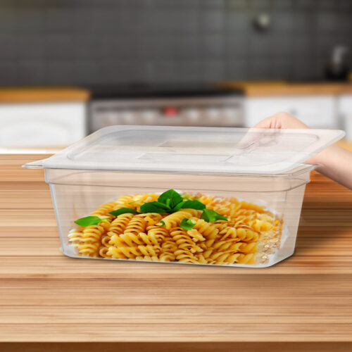 100mm Clear Gastronorm GN Pan 1/3 Food Tray Storage Bundle of 4 with Lid - Image 4