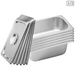 6X Gastronorm GN Pan Full Size 1/3 GN Pan 10cm Deep Stainless Steel Tray with Lid