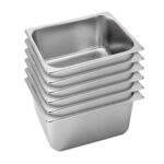 6X Gastronorm GN Pan Full Size 1/2 GN Pan 20cm Deep Stainless Steel Tray