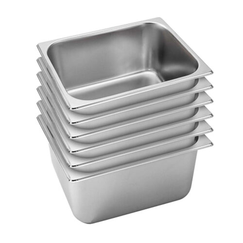 6X Gastronorm GN Pan Full Size 1/2 GN Pan 20cm Deep Stainless Steel Tray