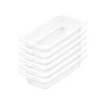 65mm Clear Gastronorm GN Pan 1/3 Food Tray Storage Bundle of 6