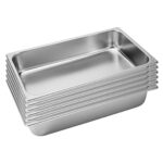 6X Gastronorm GN Pan Full Size 1/1 GN Pan 10cm Deep Stainless Steel Tray