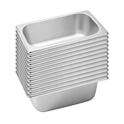 12x Gastronorm GN Pan Full Size 1/3 GN Pan 10cm Deep Stainless Steel Tray