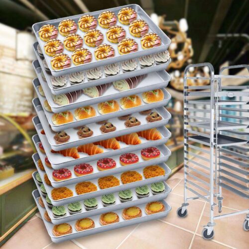 10X Aluminium Oven Baking Pan Cooking Tray for Baker Gastronorm 60*40*5cm - Image 6