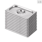 12x Gastronorm GN Pan Lid Full Size 1/3 Stainless Steel Tray Top Cover