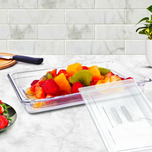 65mm Clear Gastronorm GN Pan 1/1 Food Tray Storage Bundle of 4 with Lid - Image 3